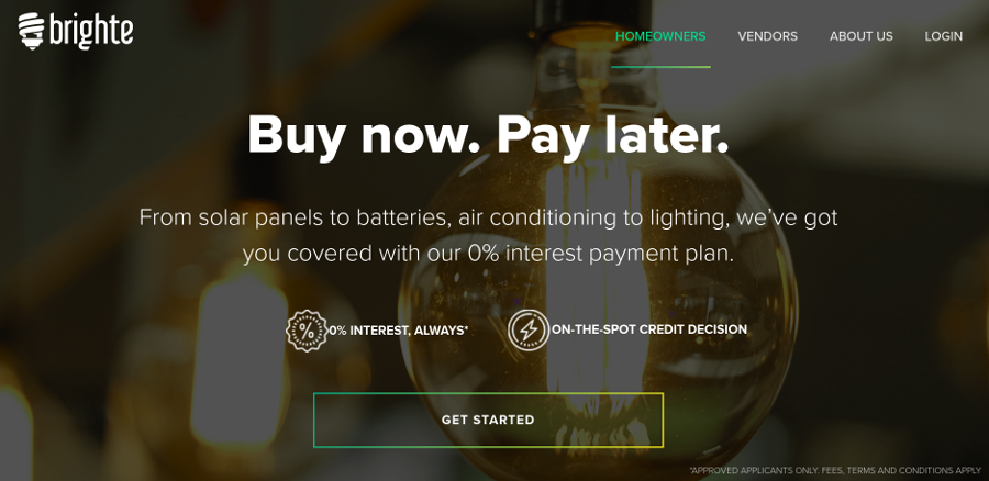 Brighte for homeowners website